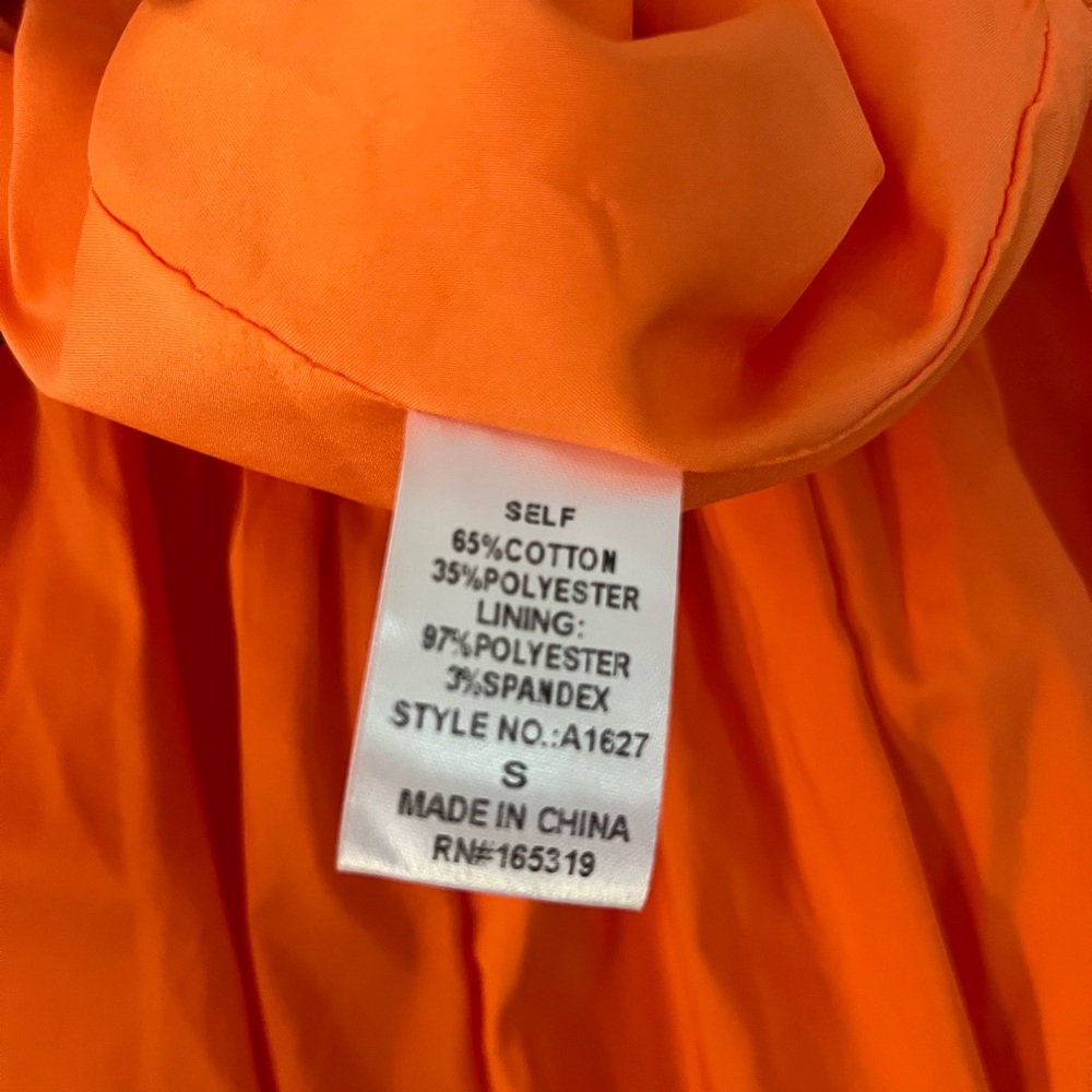 Orange Ruffled Mini Dress - Picture 9 of 10